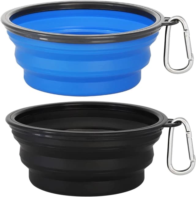 Large Collapsible Dog Bowls 2 Pack — 34oz Foldable Dog Travel Bowl