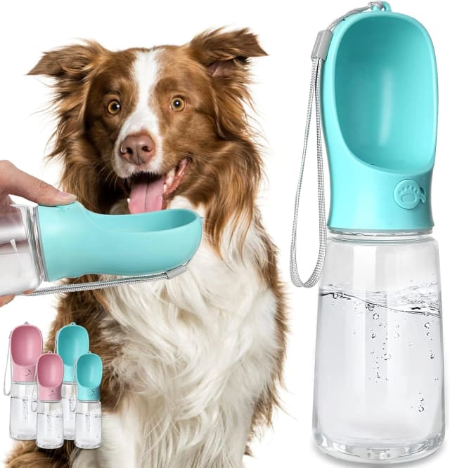 Dog Water Bottle, Leak Proof Portable Puppy Water Dispenser with Drinking Feeder for Pets Outdoor Walking