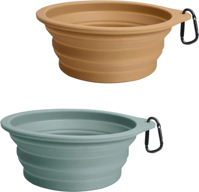 2-Pack Silicone Collapsible Dog Bowls