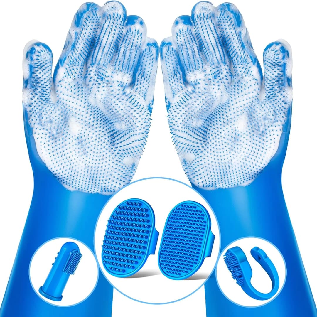 6PCS Grooming and Bath Supplies for Dogs — A-Navy Blue