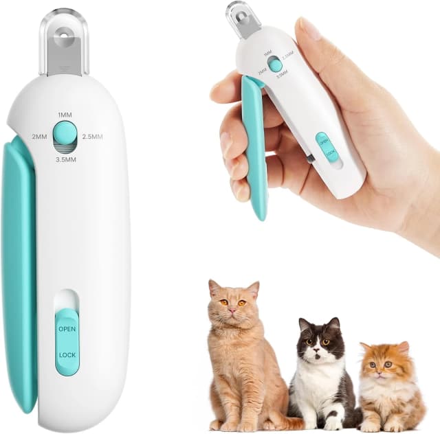 Cat Nail Clipper — Adjustable Trimming Hole with Hidden Nail File