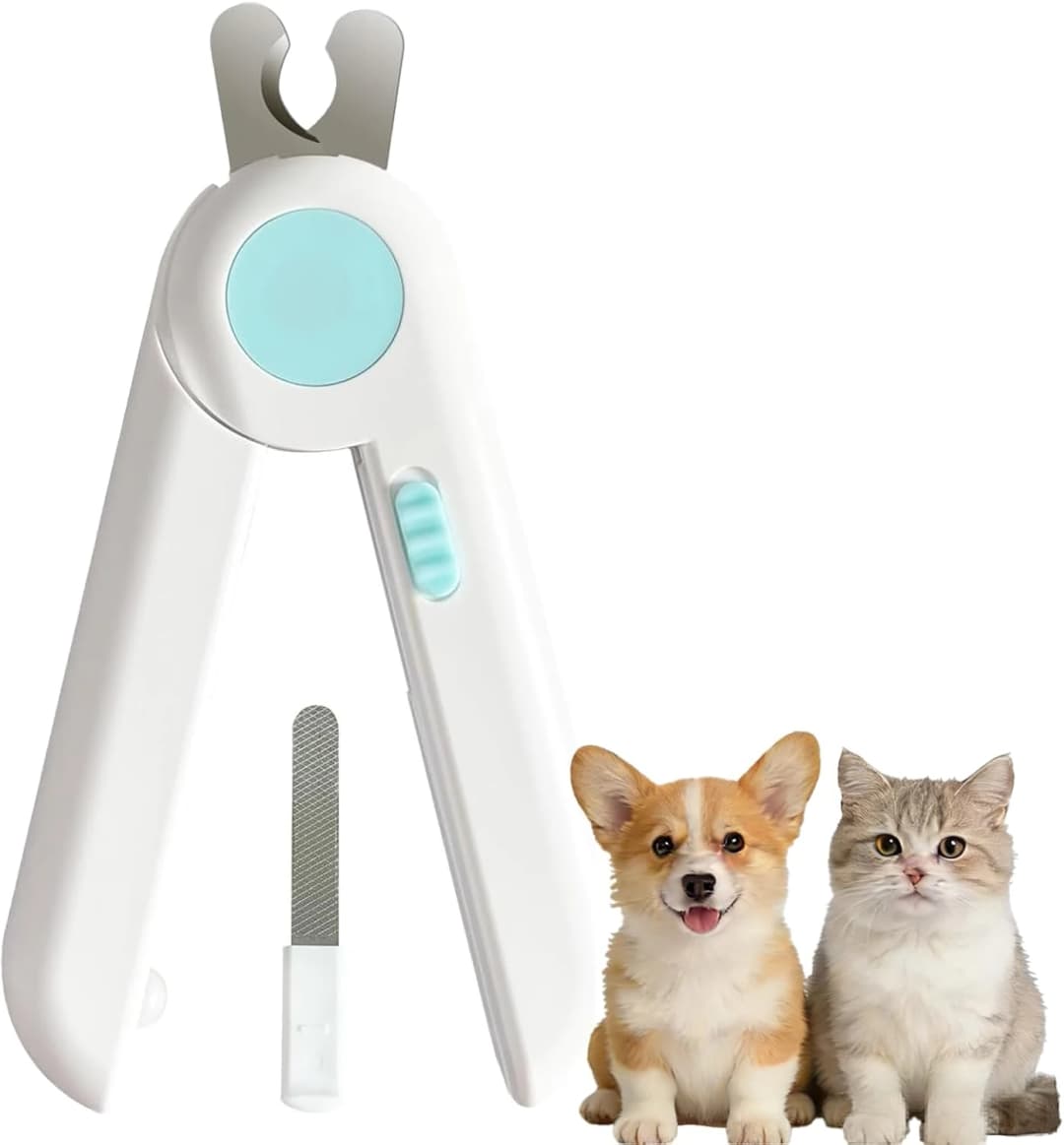 Dog/Cat Nail Clippers with Light - Safe Trimming for Cats and Dogs — Blue