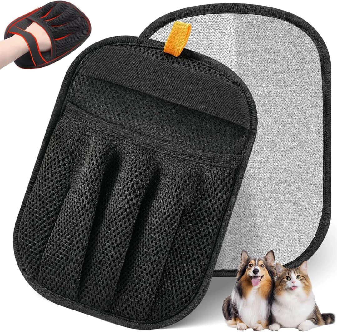 Pet Hair Removal Glove Cat and Dog — Black