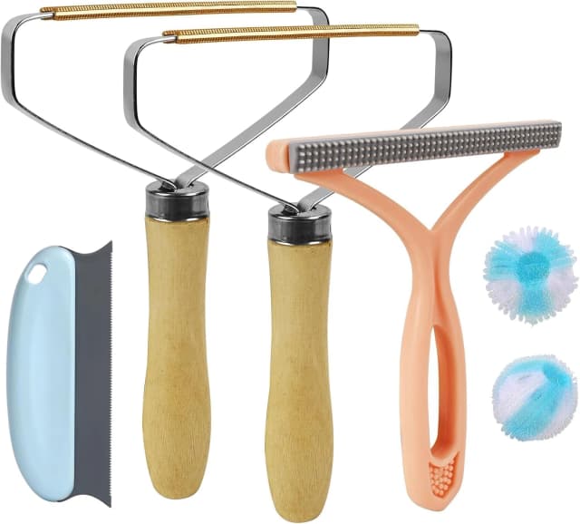 Pet Hair Removal Tool: 6 Pcs Dog and Cat Hair Remover - Reusable Pet Hair Remover with Laundry Pet Hair Catcher