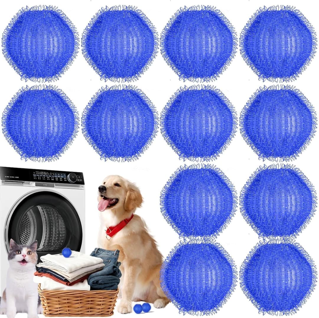 Pet Hair Remover for Laundry — Reusable Hair Catcher Balls for Pet Homes — 12PCS