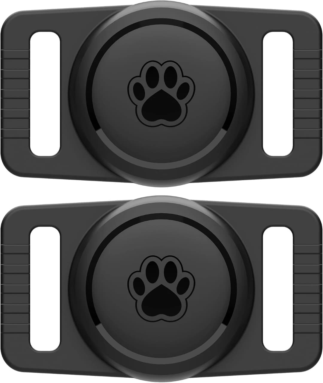 for Airtag Dog Collar Holder 2 Pack — black