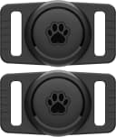 for Airtag Dog Collar Holder 2 Pack — black