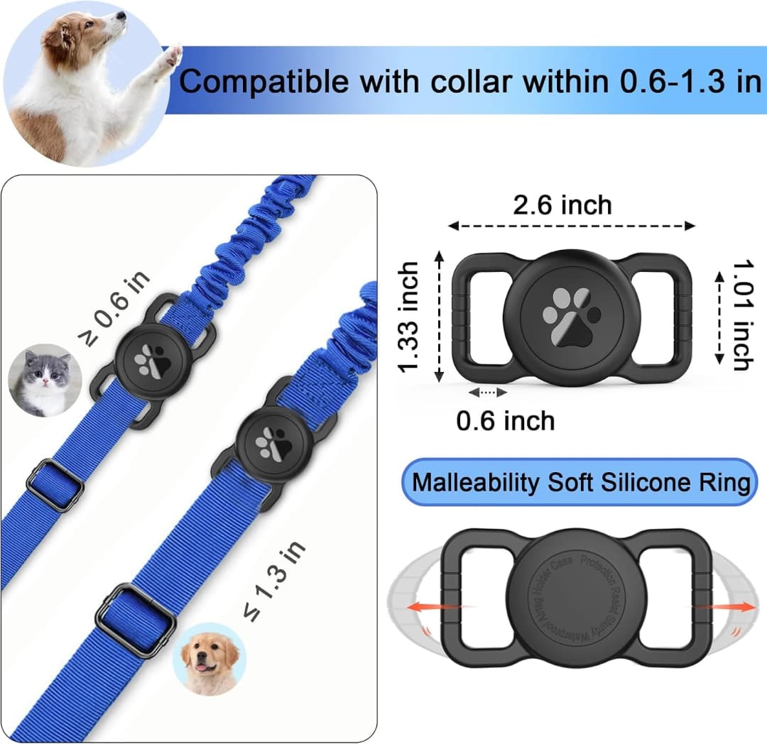 Waterproof Airtag Holder for Dog Collar — Black — 01 Black / Regular