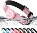 Premium Airtag Dog Collar，with IP68 Waterproof AirTag Holder — Pink / L（15“~24”)
