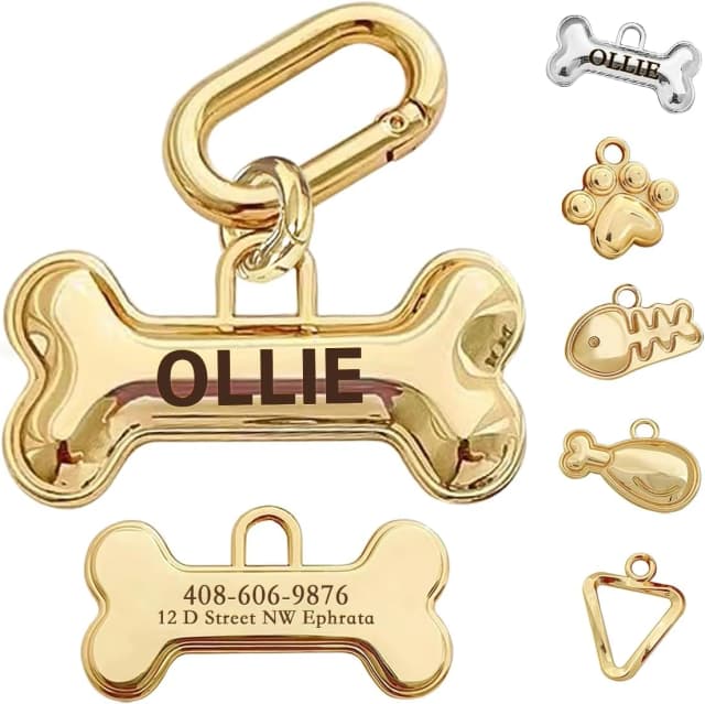 Dogs Tag Stylish Personalized Double Sided Deep Engraved Cat and Dog Tags Engraved for Pets Bone Balloon Shape