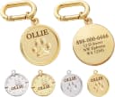 Dogs ID Tags Personalized Double Sided Deep Engraved Cat and Dog Collar Charm Round Shape Frosting Process — Paw-gold