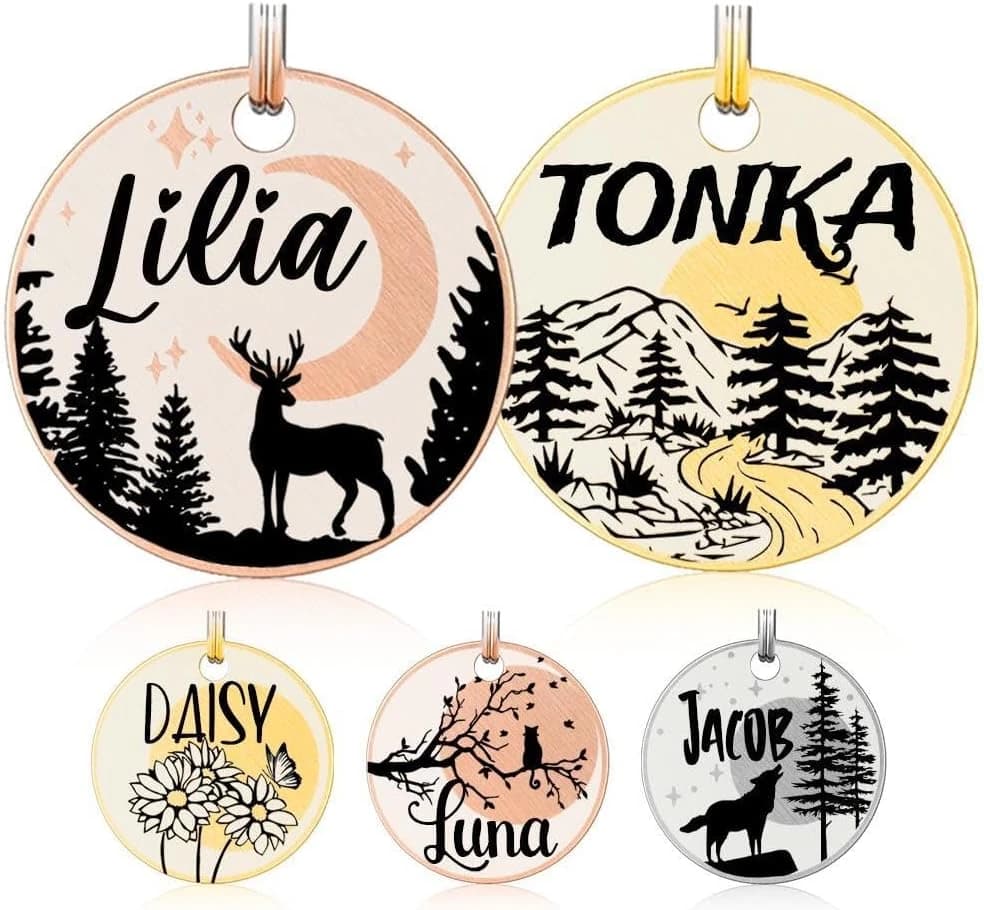 Double Colors Personalized Dog Tag — Rose Gold