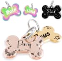 Name Pattern Art Design - Dog Tags Personalized for Pets - Custom Cats Dogs ID Tag - Stainless Steel Deep — Art Design for Bone