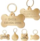 Personalized Brass Dog Tag — Custom Engraved Pet ID Tag — Bone