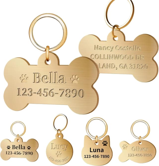 Personalized Brass Dog Tag — Custom Engraved Pet ID Tag
