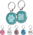 QR Code Pet ID | Personalized Dog and Cat Collar Tag | Online Profile with Instant Scanned Location Alert Email — Blue Paw