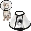 Adjustable Recovery Pet Cone E-Collar for Cats Kittens Rabbits — Plastic Elizabeth Protective Collar Wound — Plastic / S: 5.3-6.8 IN