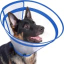 Dog Cone to Stop Licking — Clear Recovery Collar with Detachable Zipper — Blue / XL(Neck: 16.5"-20.5")