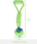 Dog Toy Interactive Chewing Rope Ball Toys Natural Cotton Washable Durable Tug of War for Small and Medium Dogs
