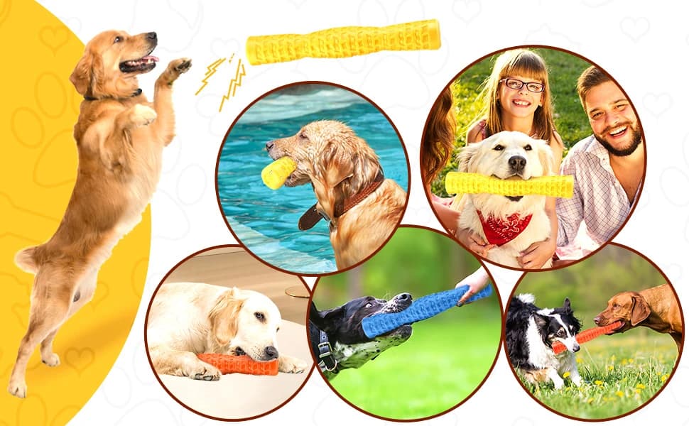 Dog Squeaky Toys Interactive Dog Toys for Aggressive Chewers Tough Rubber Chew Toys for Medium/Large Breed — Enjoyable Interaction Between You And Your Dog