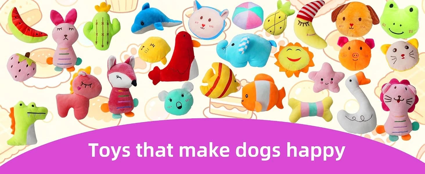 27 Pack Puppy Squeaky Toy Cute Bulk Plush for Small Dogs — product details