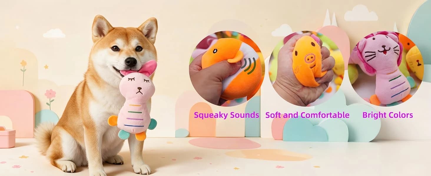 27 Pack Puppy Squeaky Toy Cute Bulk Plush for Small Dogs — product details