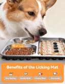 Stainless Steel Lick Mat for Dogs and Cats - Large Licking Pad with Suction Cups
