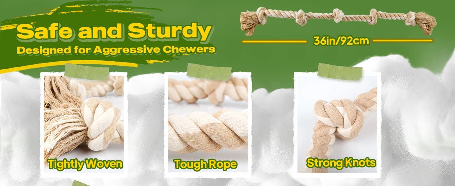Dog Rope Toys for Aggressive Chewers — Chew Toys for Large Medium Dogs — product details
