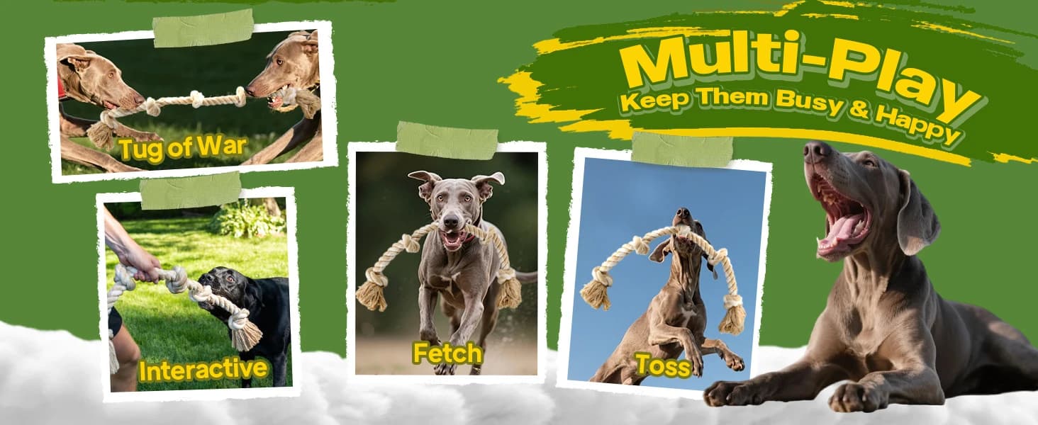 Dog Rope Toys for Aggressive Chewers — Chew Toys for Large Medium Dogs — product details