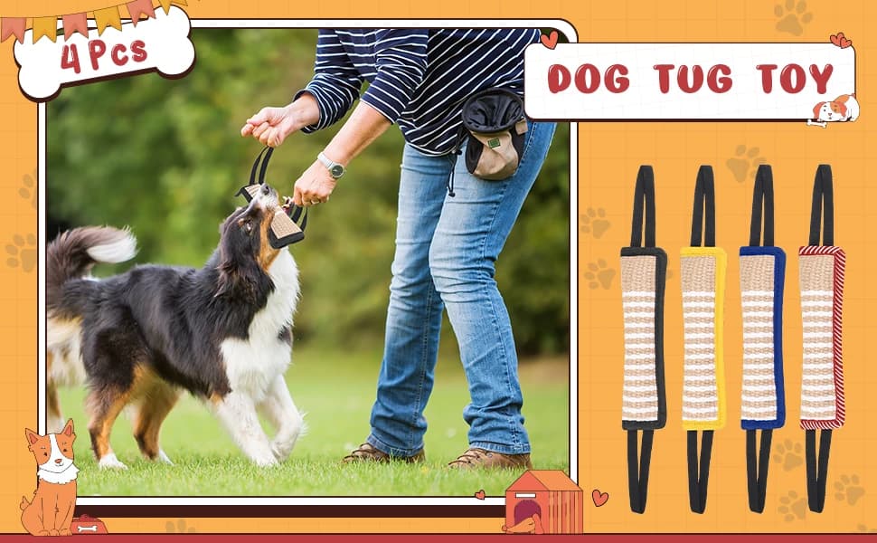 4 Pack Jute Dog Tug Toys — 11.8" Tug of War Rope Toy — product details