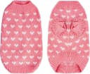 Dog Knitted Sweater Heart Puppy Sweater Warm Soft Pet Holiday Clothes for Small Dogs and Cats