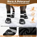 Dog Shoes for Winter Snow Waterproof Dog Boots with Fleece Lining