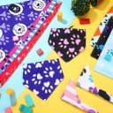 100 Pcs Paw Dog Bandanas Bulk Pet Paw Grooming Bandanas for Dogs