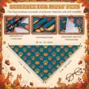 50 Pcs Fall Paw Print Dog Bandanas Bulk — Autumn Thanksgiving Party