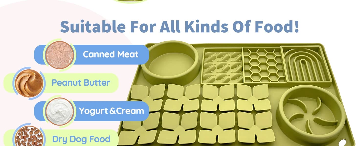 Slow Feeder Bowl — Silicone Lick Mat with Suction Cups for Dog and Cat — product details