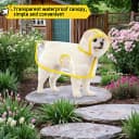 Clear Dog Raincoat — Transparent PVC Cape Style Pet Rain Jacket with Hidden Leash Hole