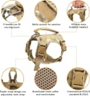 Tactical Dog Harness for Small Dogs with Handle — Military Service Dog Vest and Leash Set for Outdoor Training