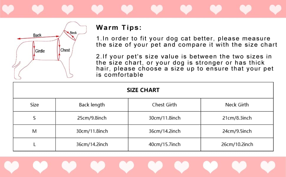 Dog Knitted Sweater Heart Puppy Sweater Warm Soft Pet Holiday Clothes for Small Dogs and Cats — 3 sizes fit small breed dogs