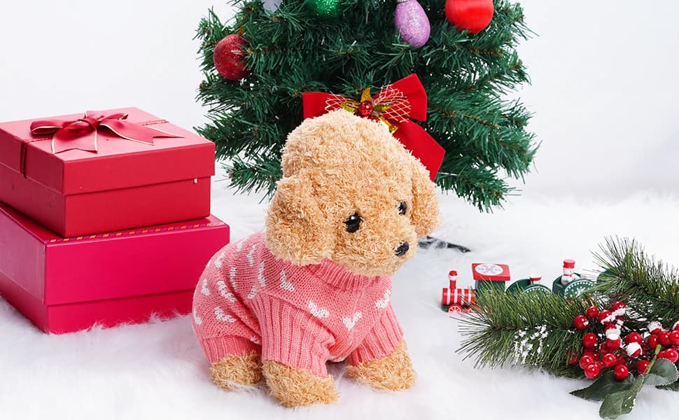 Dog Knitted Sweater Heart Puppy Sweater Warm Soft Pet Holiday Clothes for Small Dogs and Cats — product details