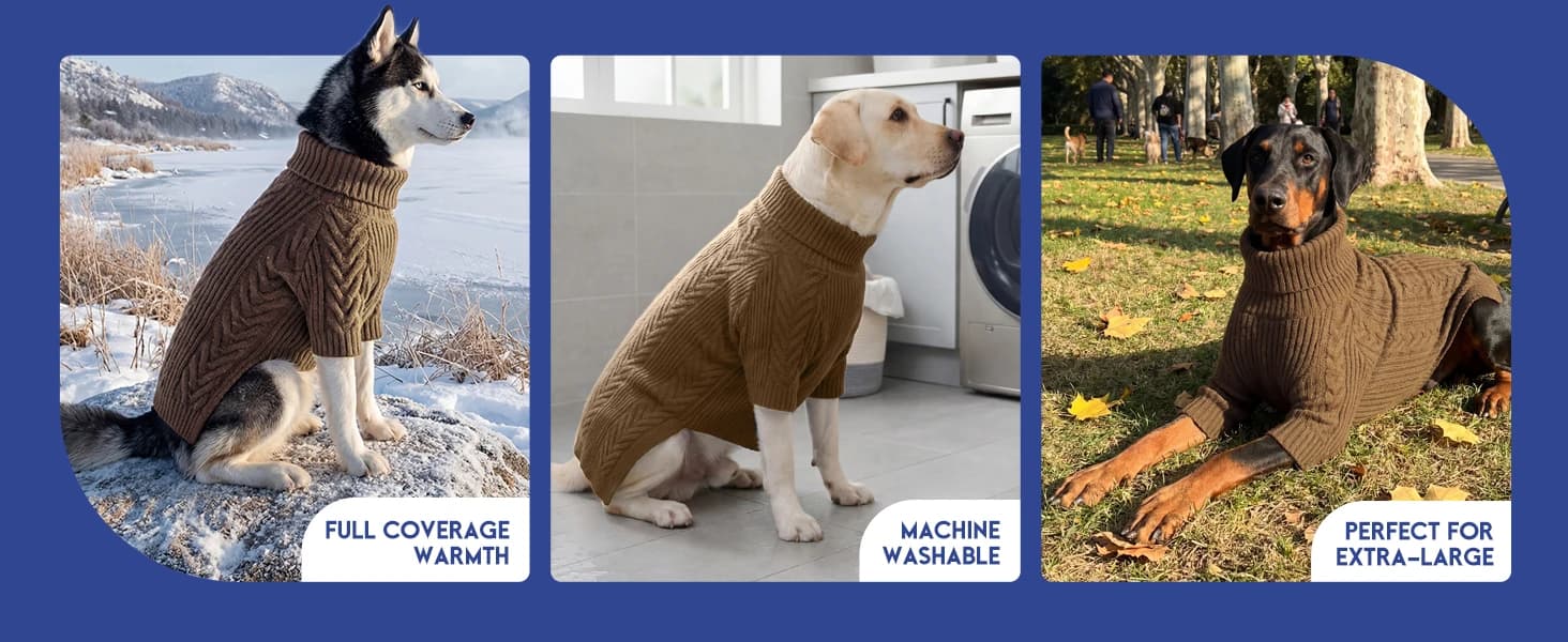 Dog Sweater for Extra Large Dogs — Warm Knit Sweater for Labrador — product details