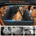 Dog Car Seat Cover for Back Seat — 100% Waterproof Hammock for Car — Black with Orange / Standard - 54" Length