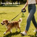 Dog Poop Bag Dispenser Holder — Soft Waste Bags Roll Holders Leash Clip Black