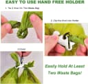 Dog Poop Bag Dispenser Holder — Soft Waste Bags Roll Holders Leash Clip Black