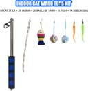 Retractable Cat Wand — 7 Pack Super Long 55.1" Wand Toy with Ball of Yarn