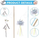 Cat Wand Toy Set — 2 PCS Interactive Cat Teaser Wands with Cute Bee & Mouse Designs