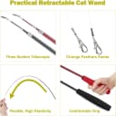 Cat Toys for Indoor Cats — Interactive Cat Toy 2PCS Retractable Wand Toy and 9PCS Cat Feather Toys Refills