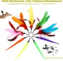 Cat Toys for Indoor Cats — Interactive Cat Toy 2PCS Retractable Wand Toy and 9PCS Cat Feather Toys Refills