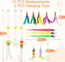 Interactive Cat Toys — 15PCS Cat Wand and Feather Toys for Indoor Cats