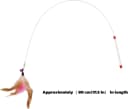 Cat Feather Wand Toy - Steel Wire Feather Interactive Cat Stick Training - Beads Bells Kitten Wand Toys Pet
