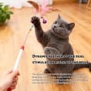Cat Feather Wand Toy - Steel Wire Feather Interactive Cat Stick Training - Beads Bells Kitten Wand Toys Pet